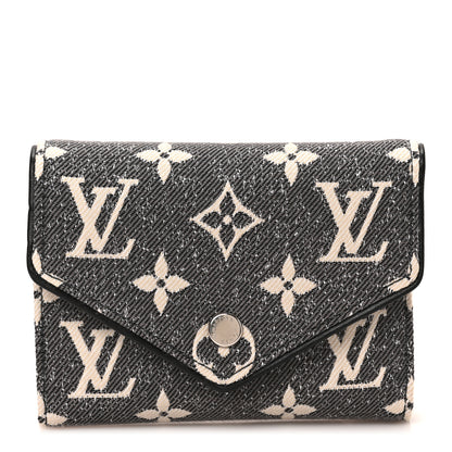 Louis Vuitton Denim Monogram Jacquard Victorine Wallet Grey 1 of 6
