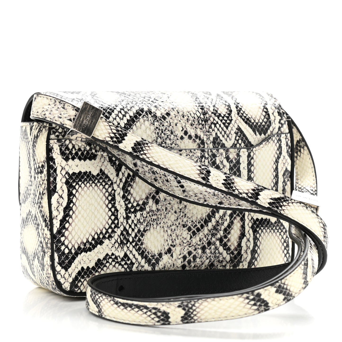 Calfskin Snake Embossed Small 4G Crossbody Black White