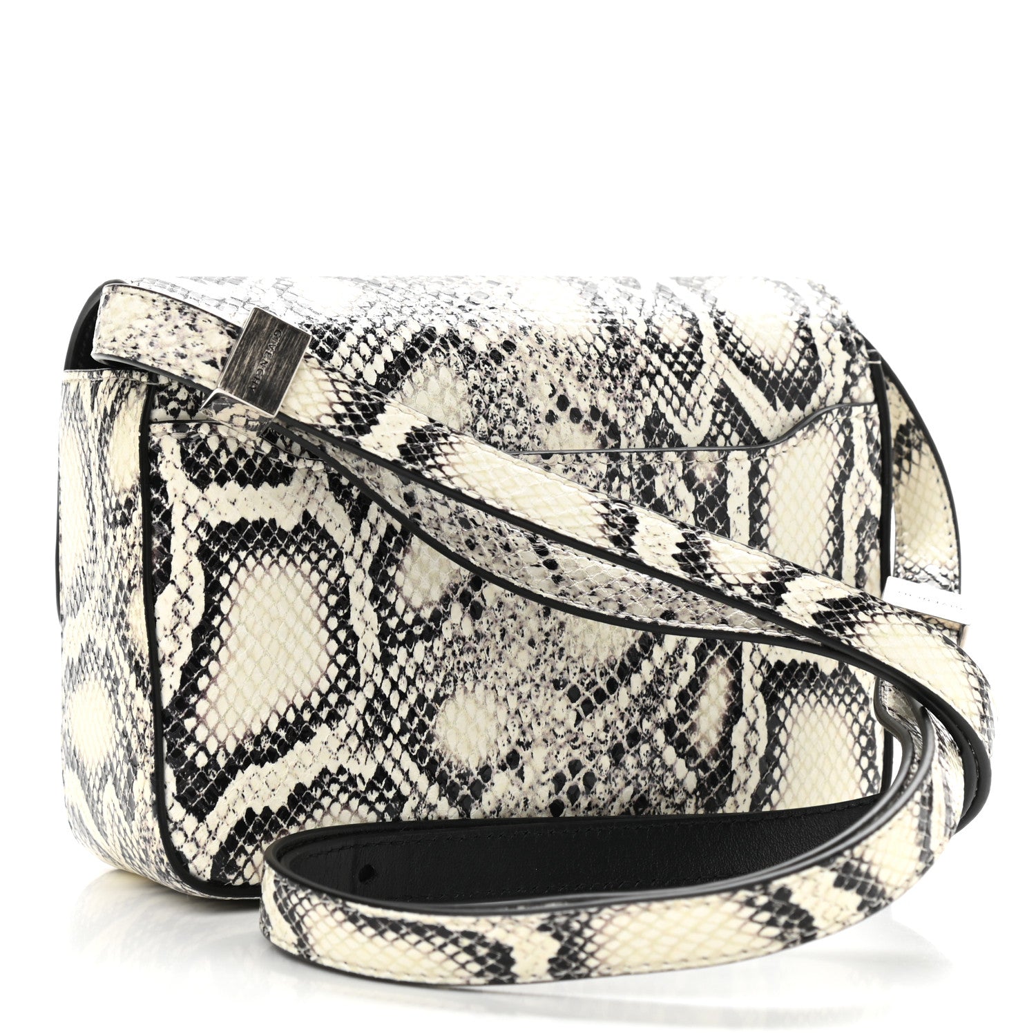 Givenchy Calfskin Snake Embossed Small 4G Crossbody Black White 3 of 10