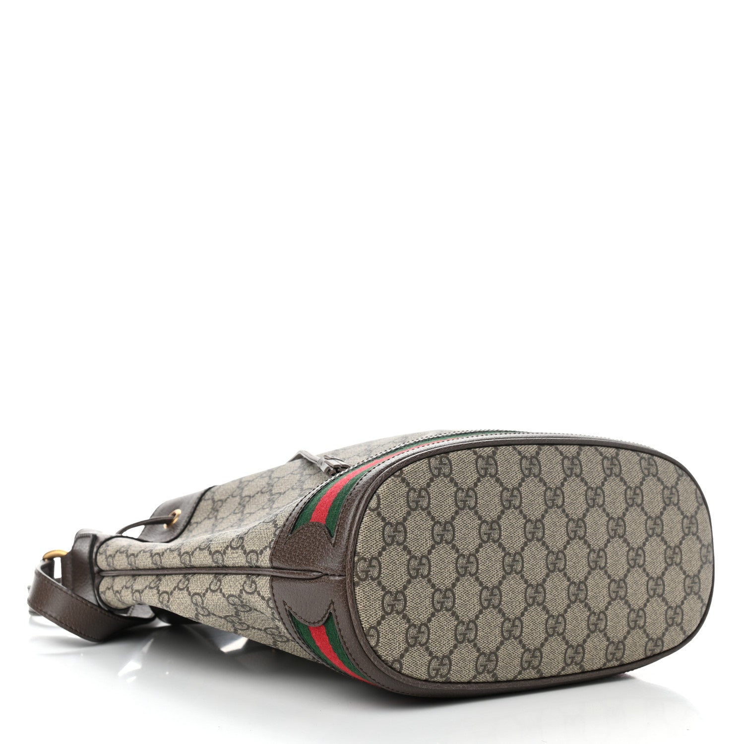 Gucci GG Supreme Monogram Web Ophidia Bucket Bag Brown 3 of 9