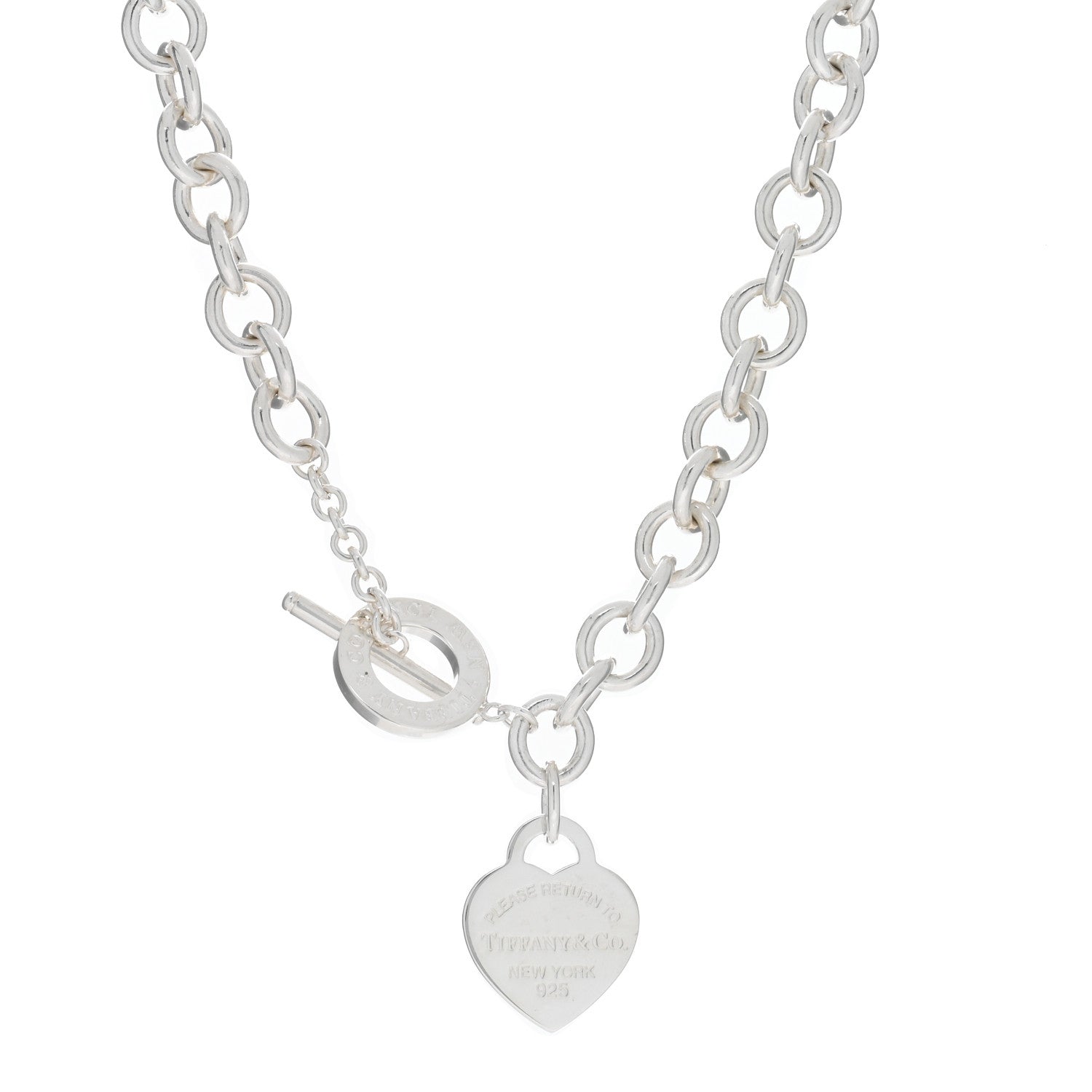 Tiffany Sterling Silver Return to Tiffany Heart Tag Toggle Necklace 1 of 4