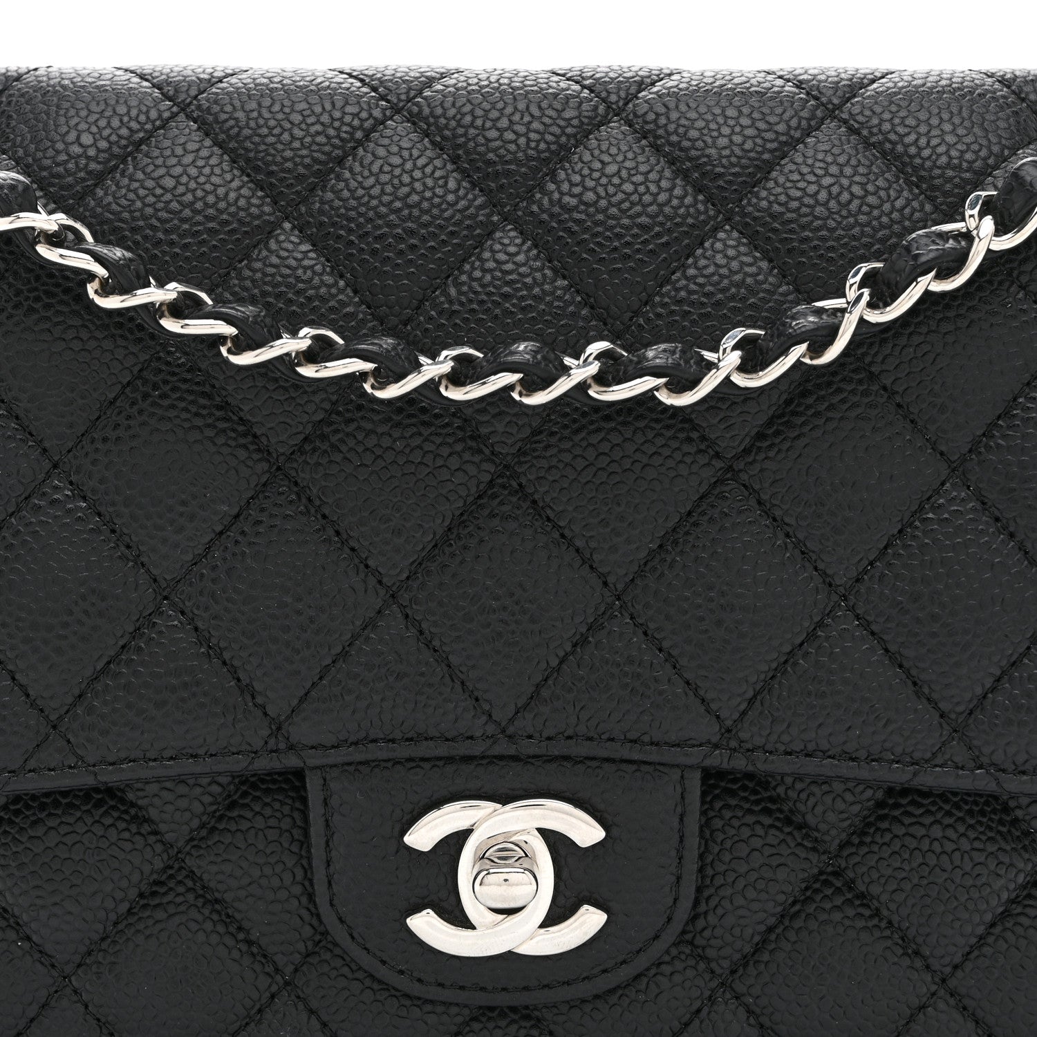 Chanel Caviar Quilted Medium Double Flap Black 8 of 10