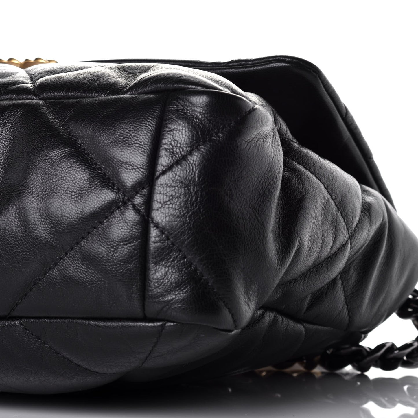 Goatskin Quilted Large Chanel 19 Flap Black
