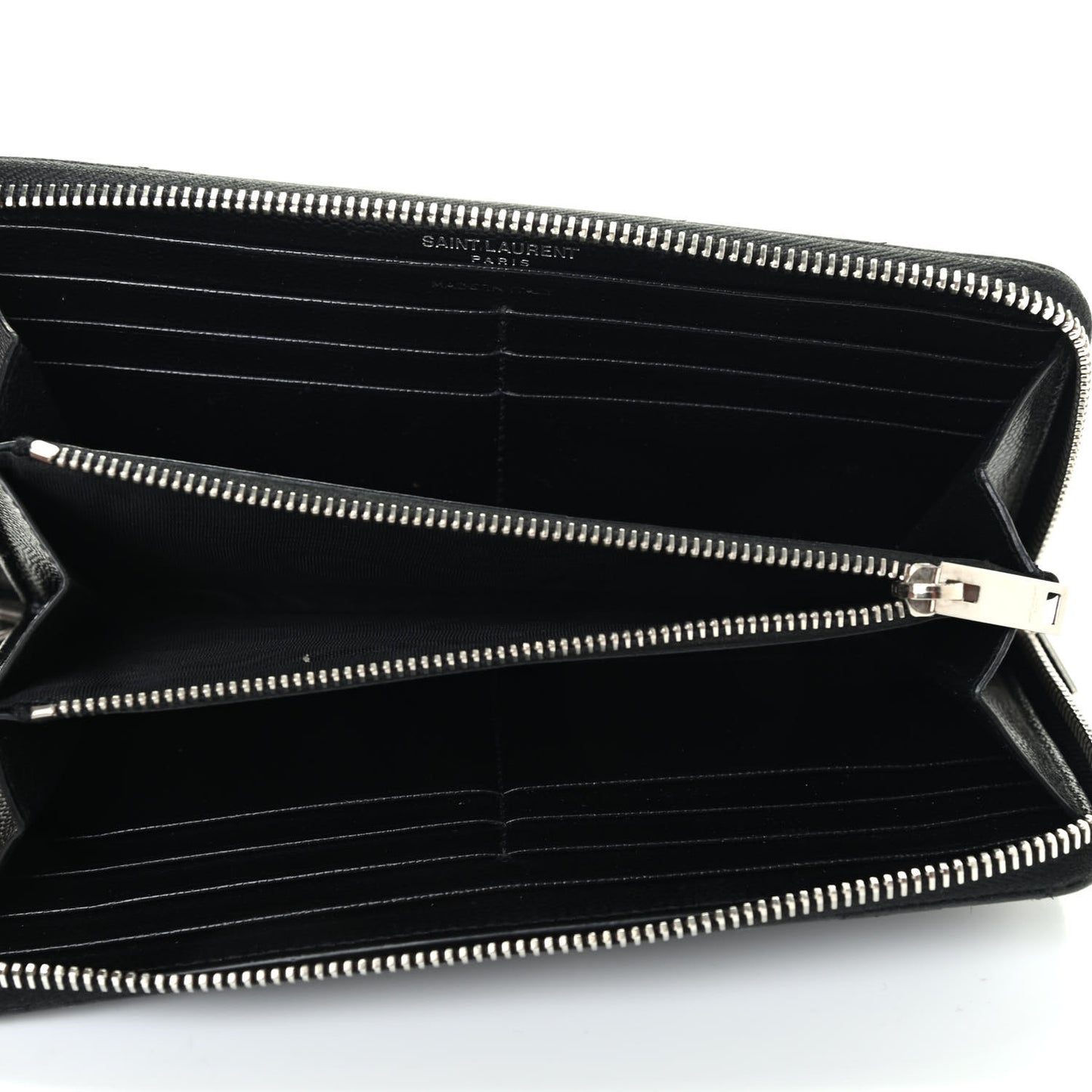 Grain De Poudre Matelasse Chevron Monogram Zip Around Wallet Black