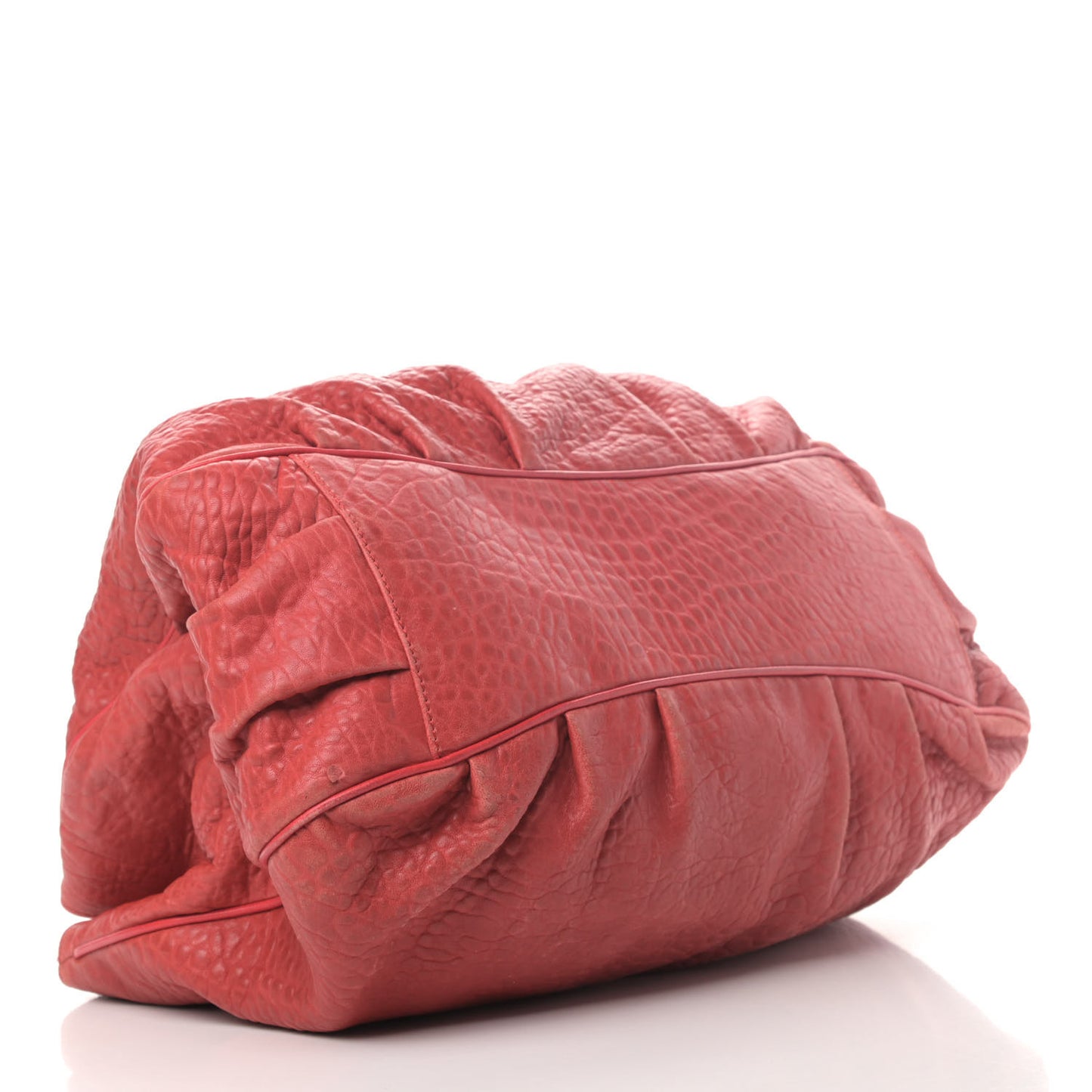 Crinkled Lambskin Mia Tote Red