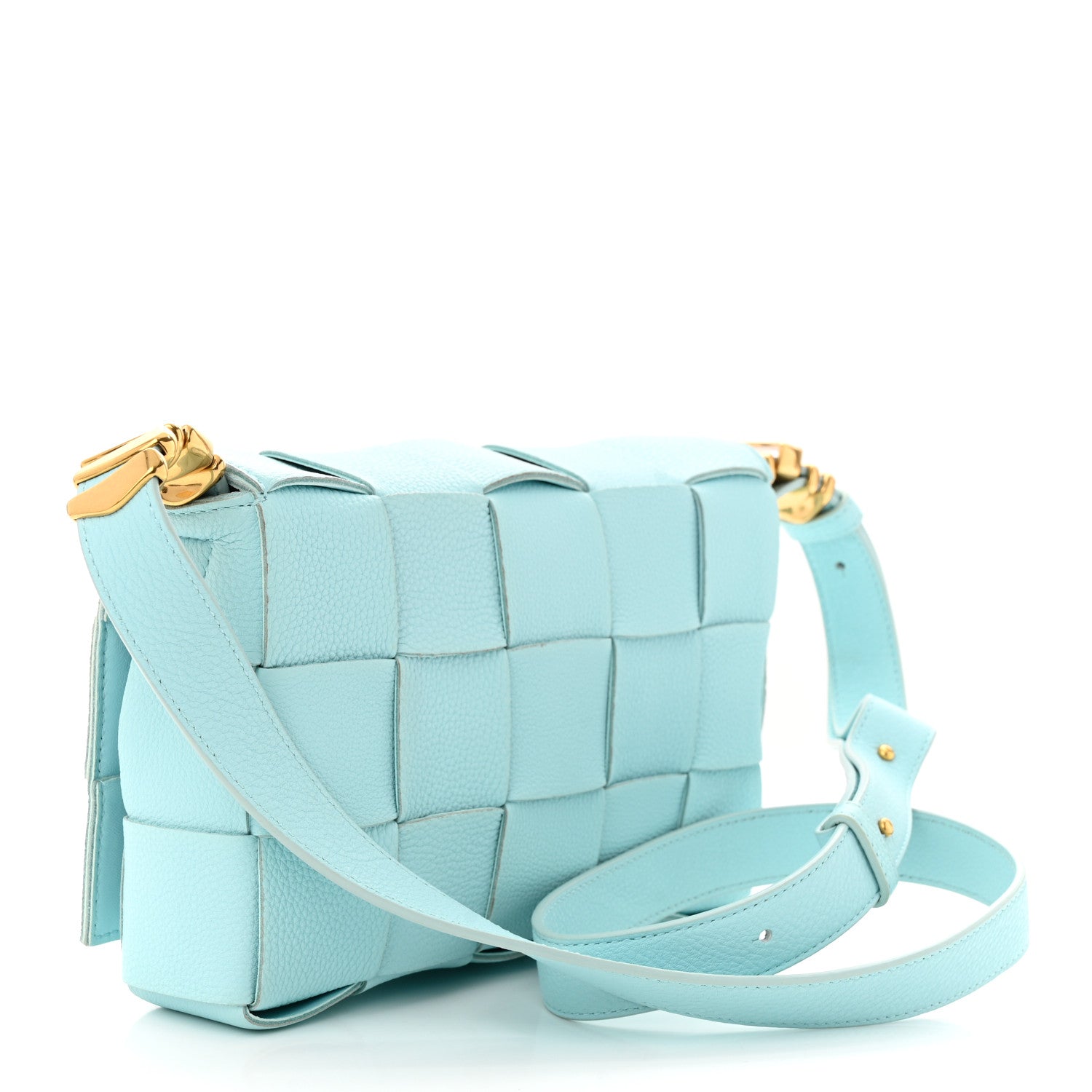 Bottega Veneta Grained Calfskin Maxi Intrecciato Cassette Crossbody Bag Pale Blue 3 of 10