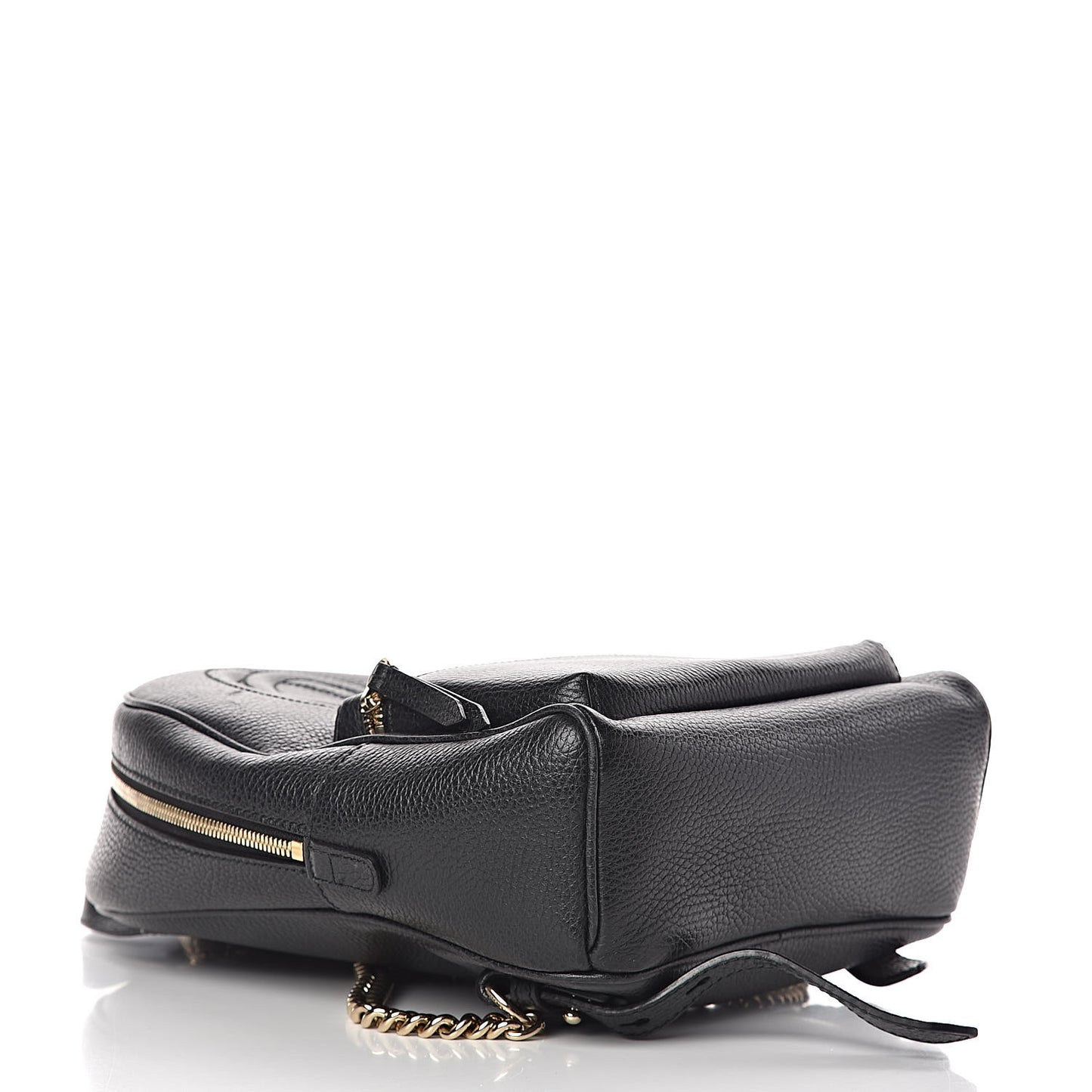 Pebbled Calfskin Soho Chain Backpack Black