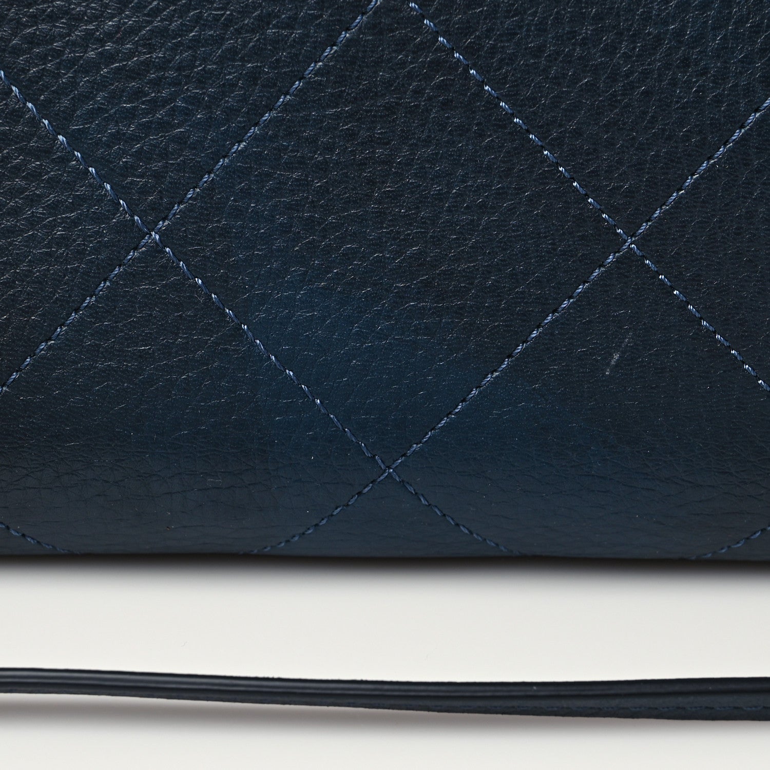Chanel Deerskin Stitched Medium CC Shopping Tote Navy 10 of 11