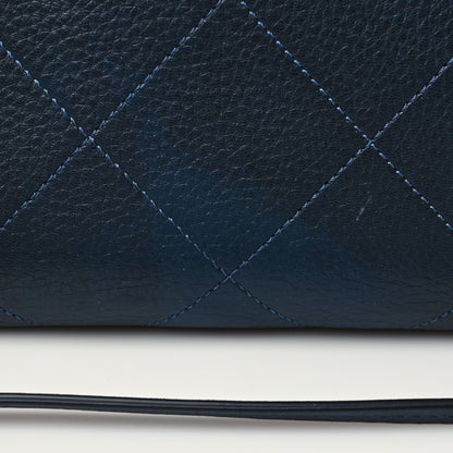 Chanel Deerskin Stitched Medium CC Shopping Tote Navy 10 of 11