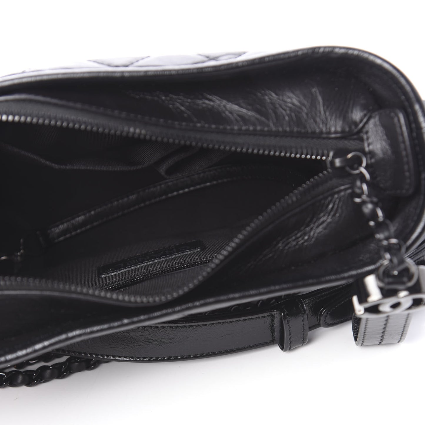 Aged Calfskin Quilted Small Gabrielle Hobo So Black