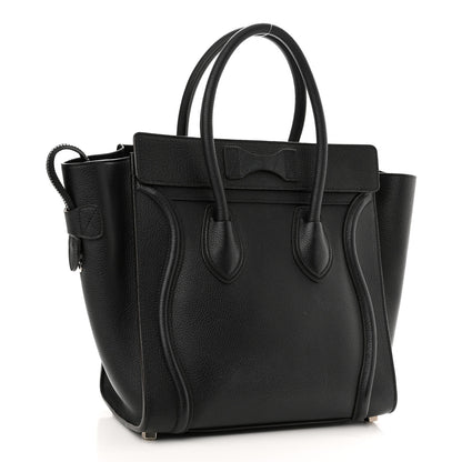 Celine Drummed Calfskin Micro Luggage Black 3 of 12