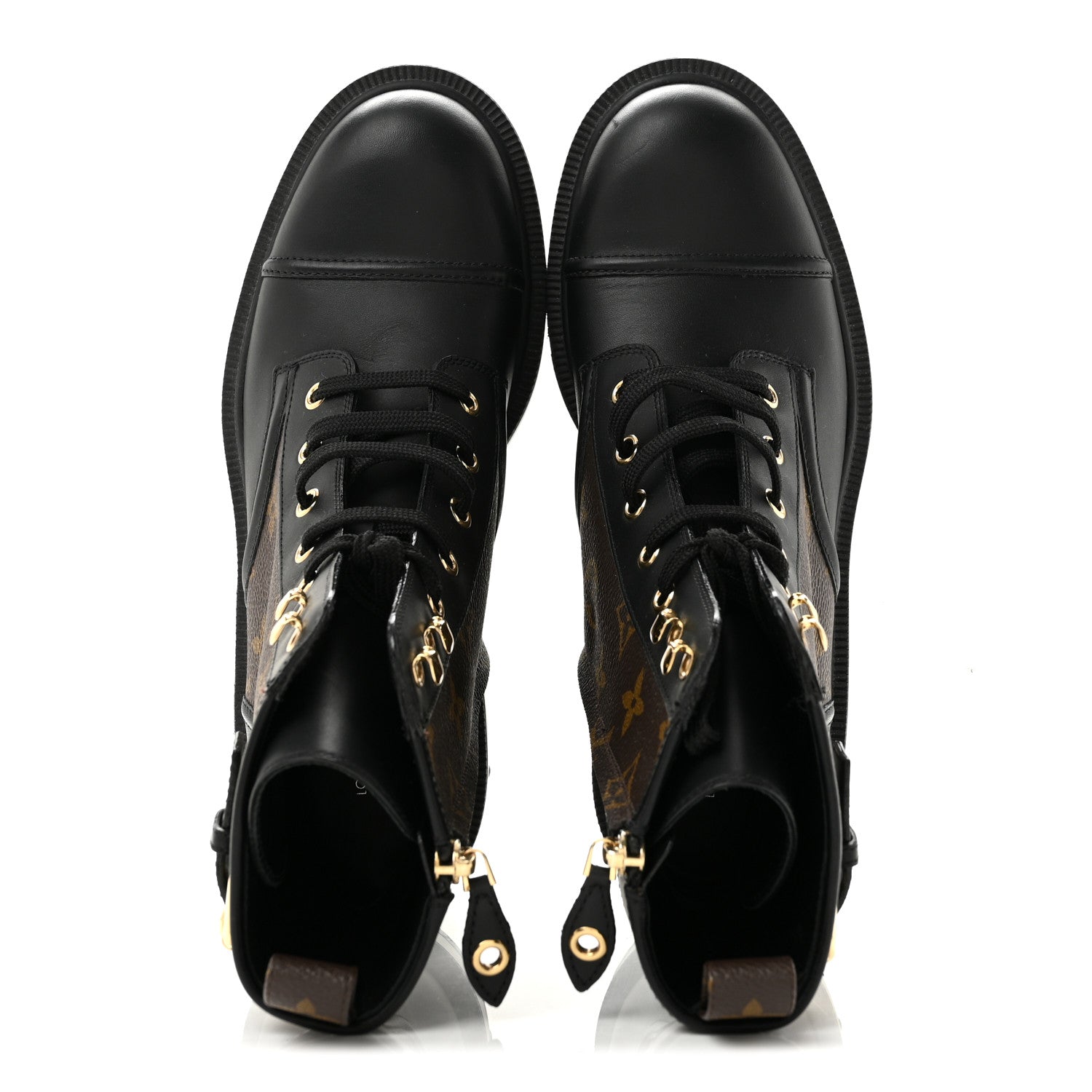 Louis Vuitton Calfskin Monogram Citizen Flat Ranger Boots 37.5 Cacao Brown Black 2 of 9