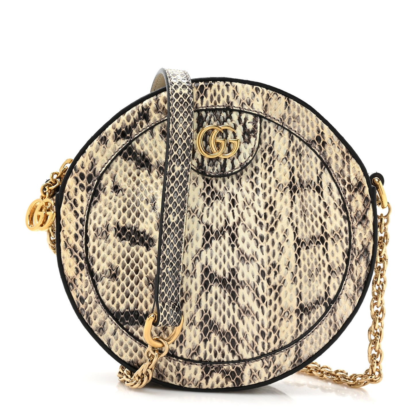 Snakeskin GG Ophidia Round Crossbody Bag Roccia