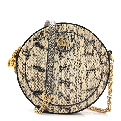 Gucci Snakeskin GG Ophidia Round Crossbody Bag Roccia 1 of 9