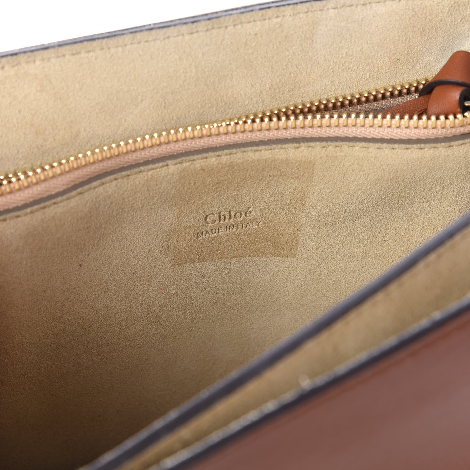 Chloe Suede Calfskin Medium Faye Shoulder Bag Tobacco 7 of 9