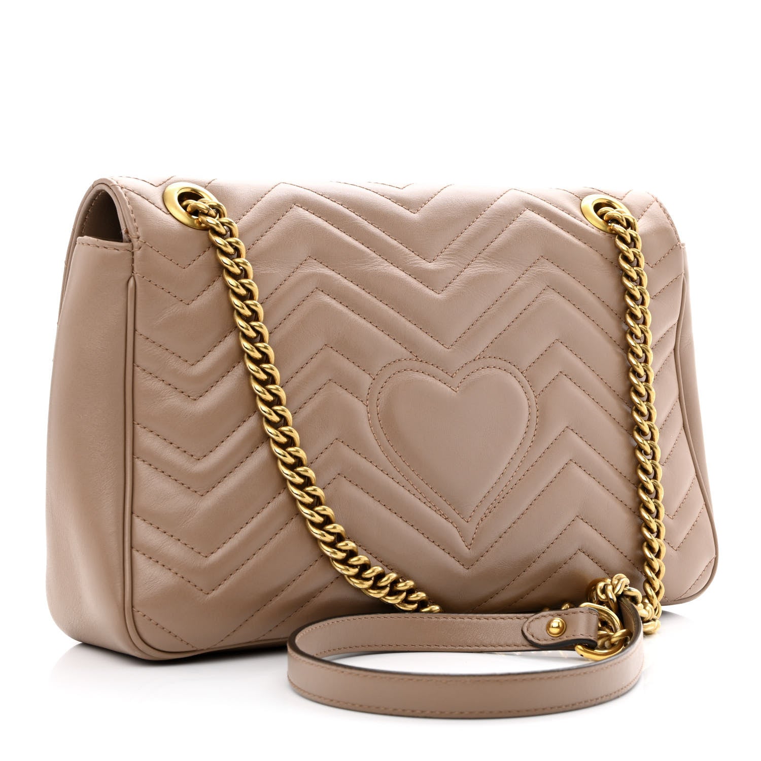 Gucci Calfskin Matelasse Medium GG Marmont Shoulder Bag Porcelain Rose 3 of 14