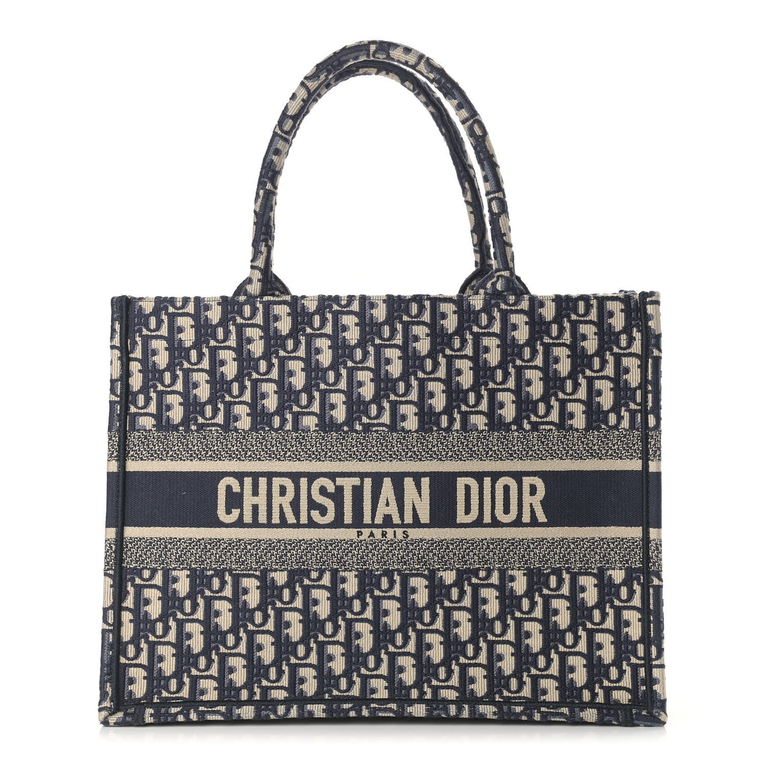 Christian Dior Oblique Small Book Tote Blue Multicolor 1 of 10