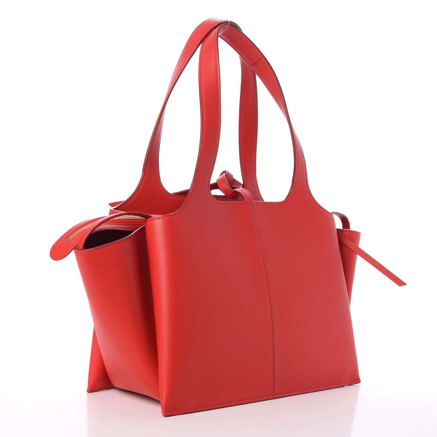 Smooth Calfskin Small Tri-Fold Bag Red