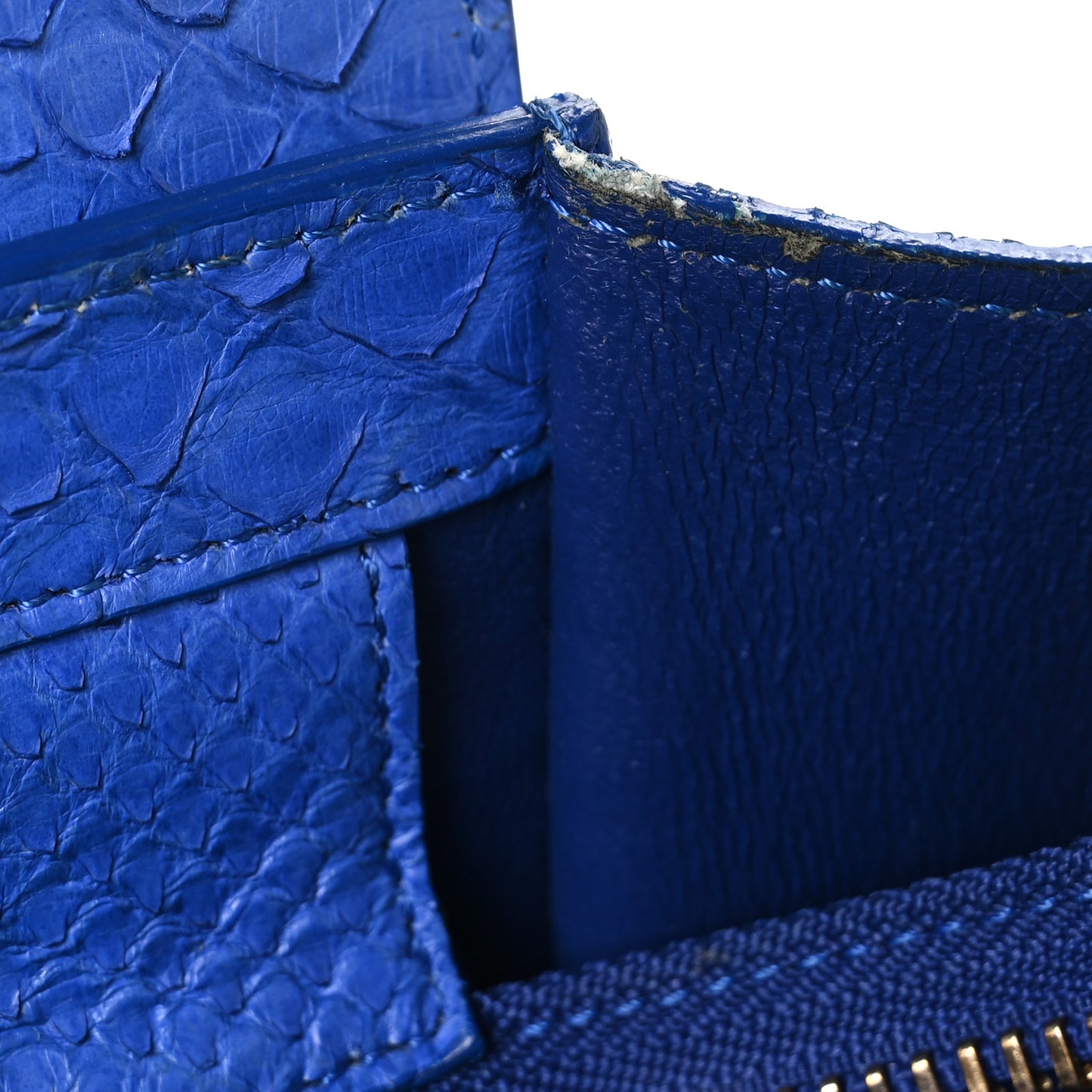Snakeskin Micro  Luggage Blue