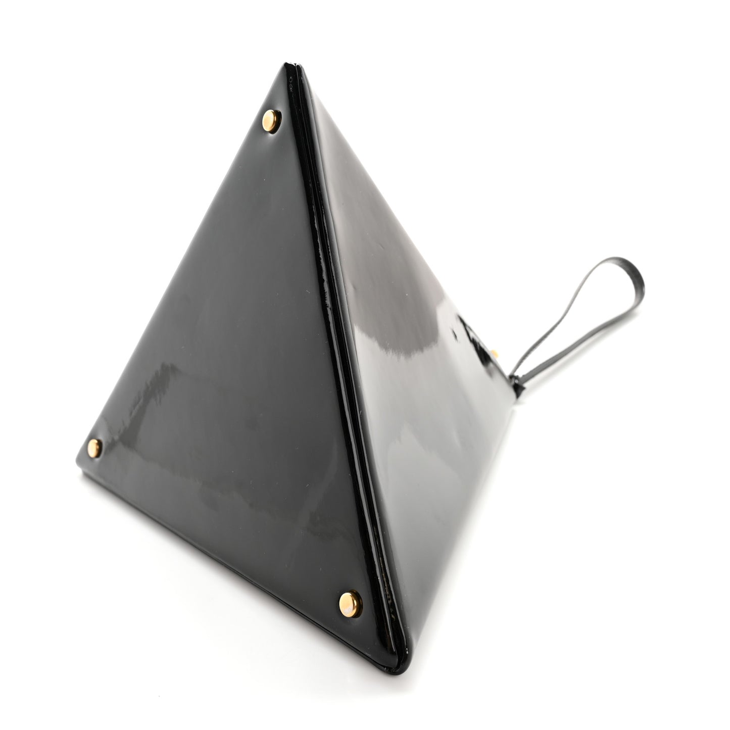 Patent Pyramid Clutch Black
