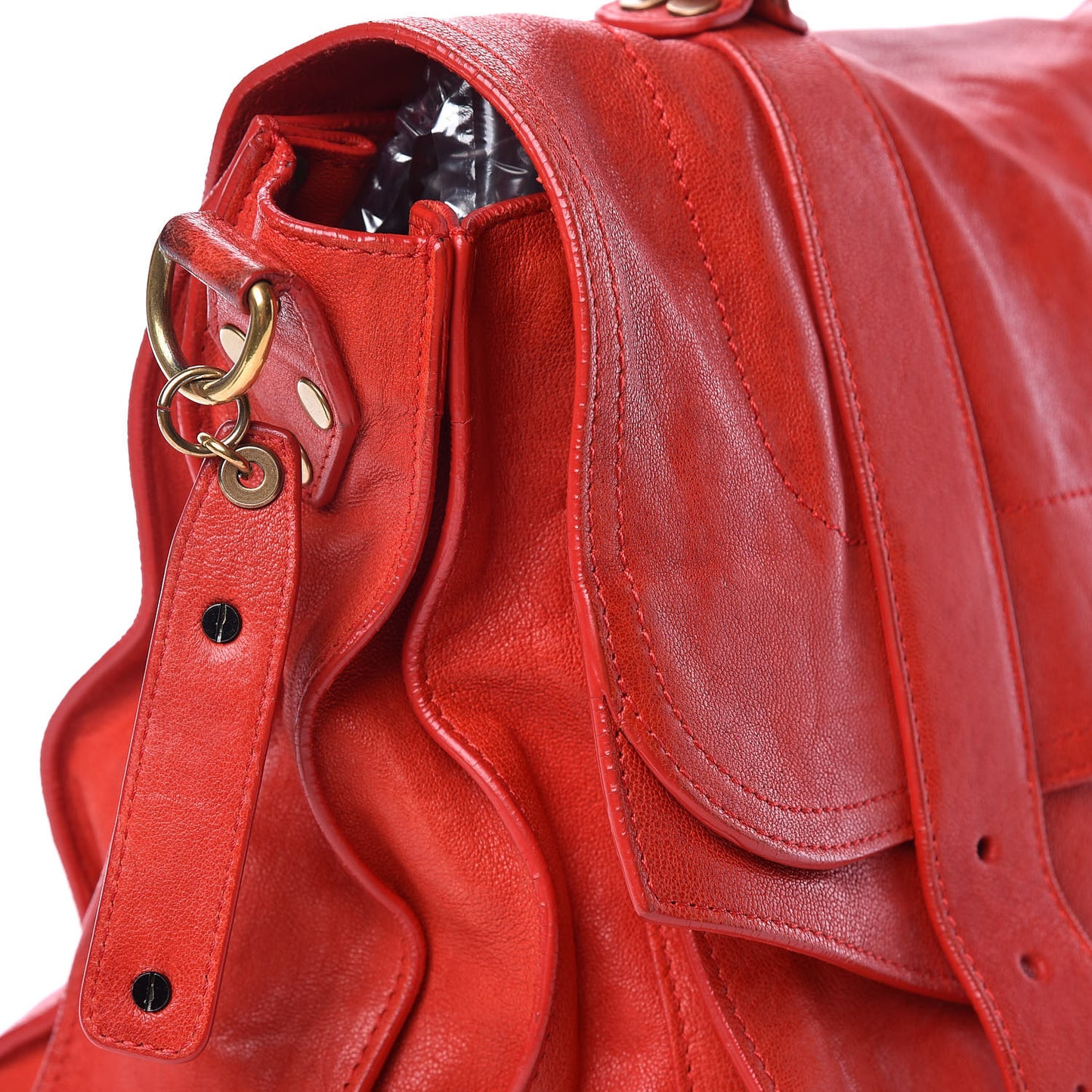 Lambskin PS1 Large Satchel Lipstick Red