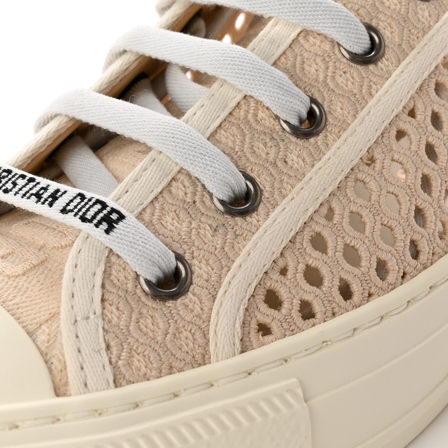 Christian Dior Resille Embroidered Walk 'N' Dior Low Top Sneakers 36 Cream 10 of 12