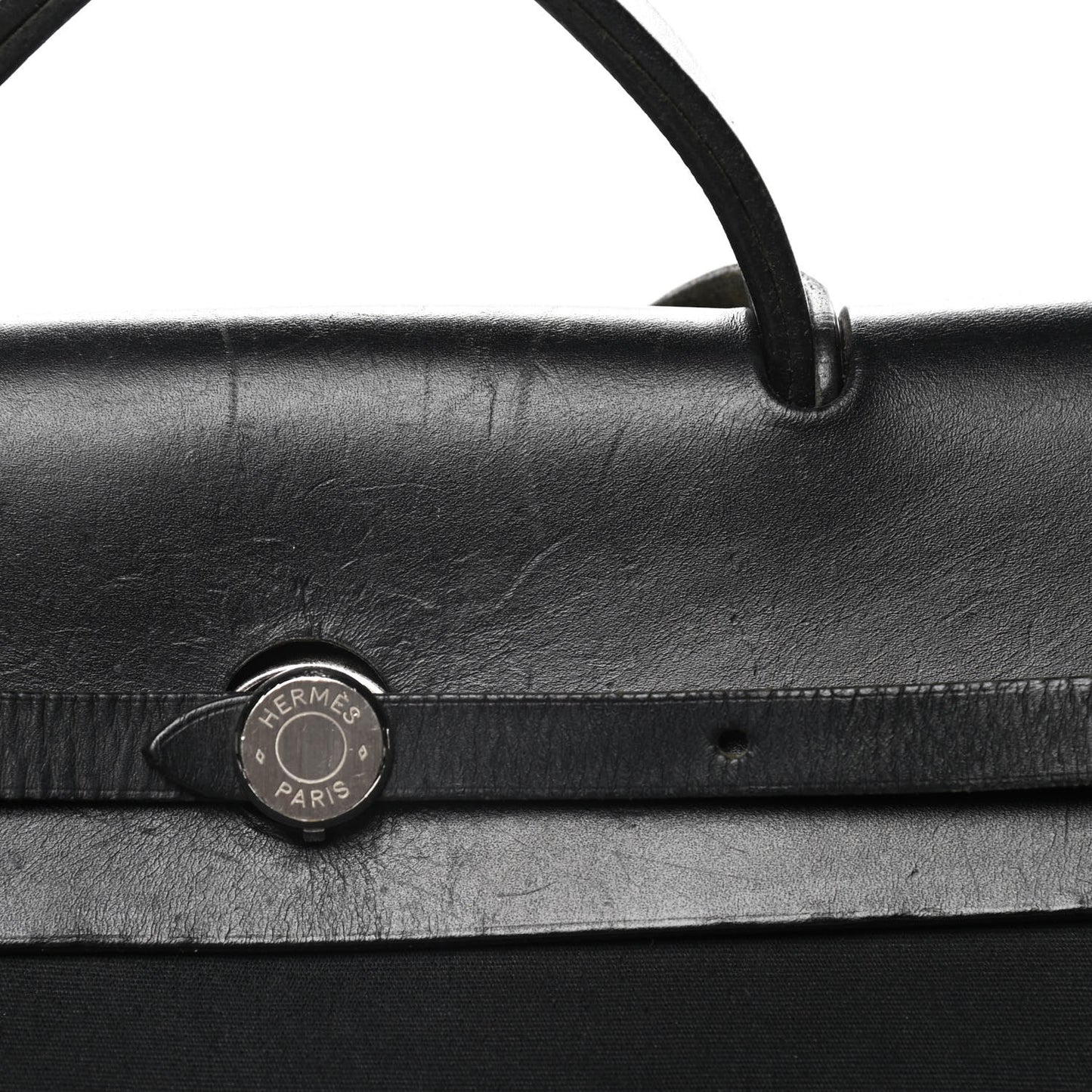 Toile Vache Calfskin Herbag 30 PM Black