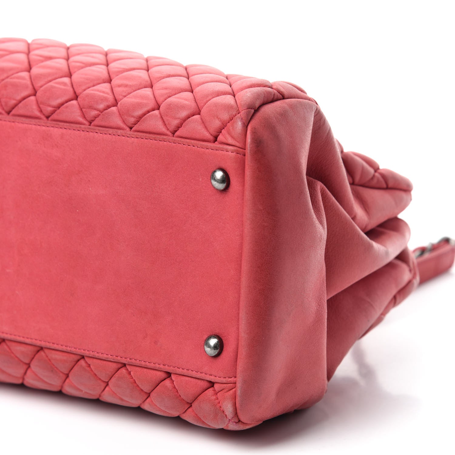 Chanel Iridescent Calfskin Quilted Large Just Mademoiselle Bowling Red 7 of 16