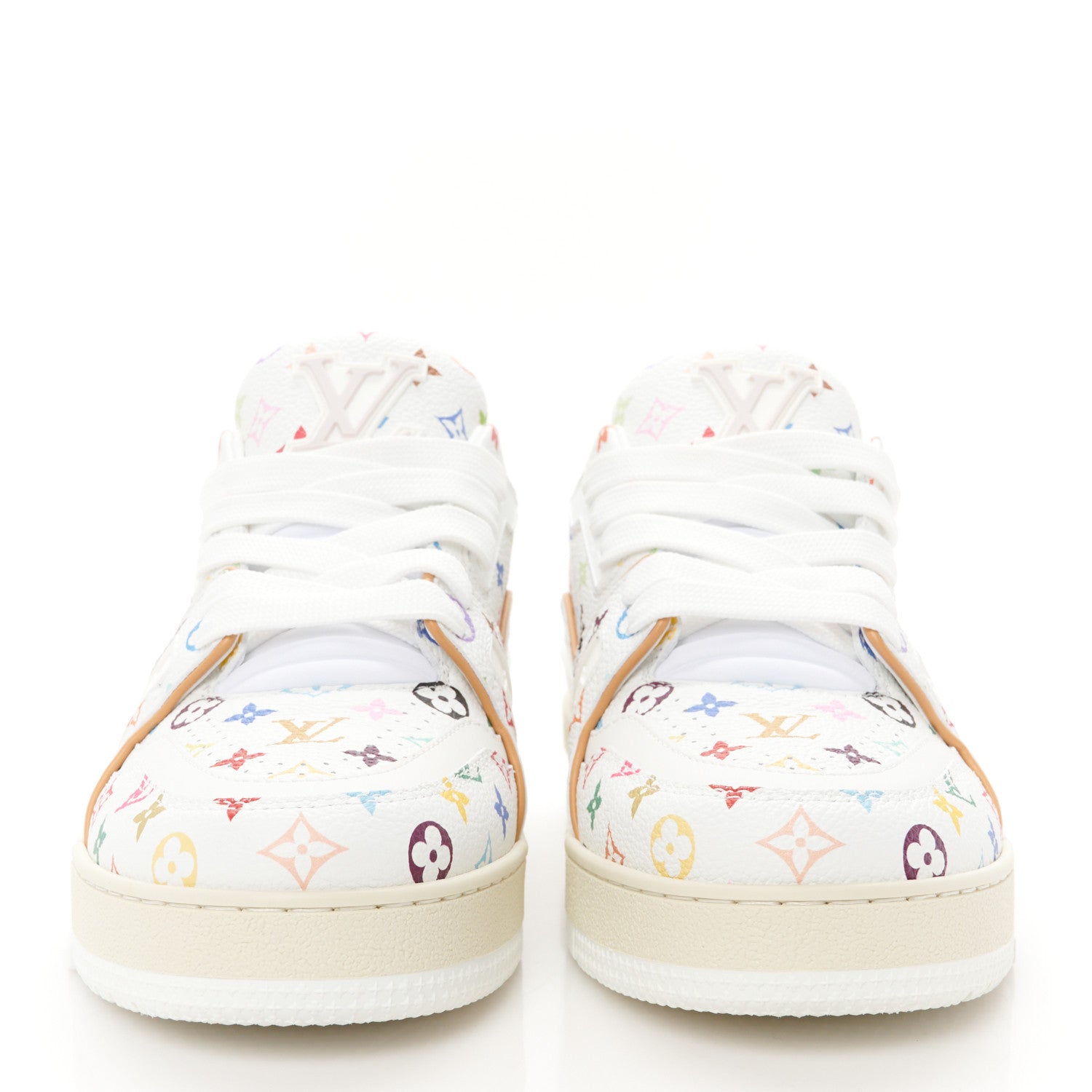 Louis Vuitton LV X TM Calfskin Monogram LV Trainer Sneakers 37 Multicolor White 3 of 11