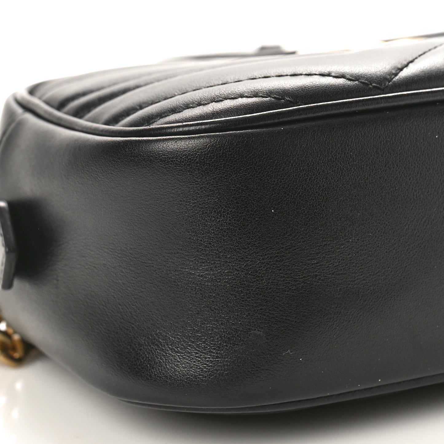 Calfskin Matelasse Small GG Marmont Chain Shoulder Bag Black