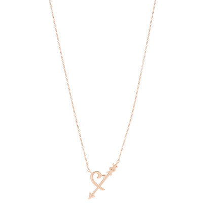 Tiffany 18K Rose Gold Paloma Picasso Heart and Arrow Pendant Necklace 1 of 6