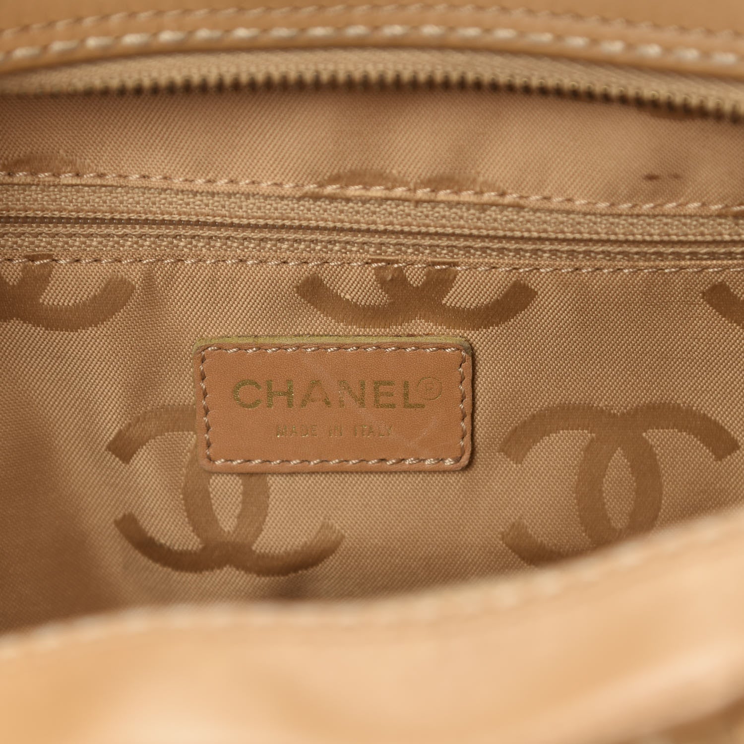 Chanel Calfskin Wild Stitch Top Handle Bag Beige 8 of 11