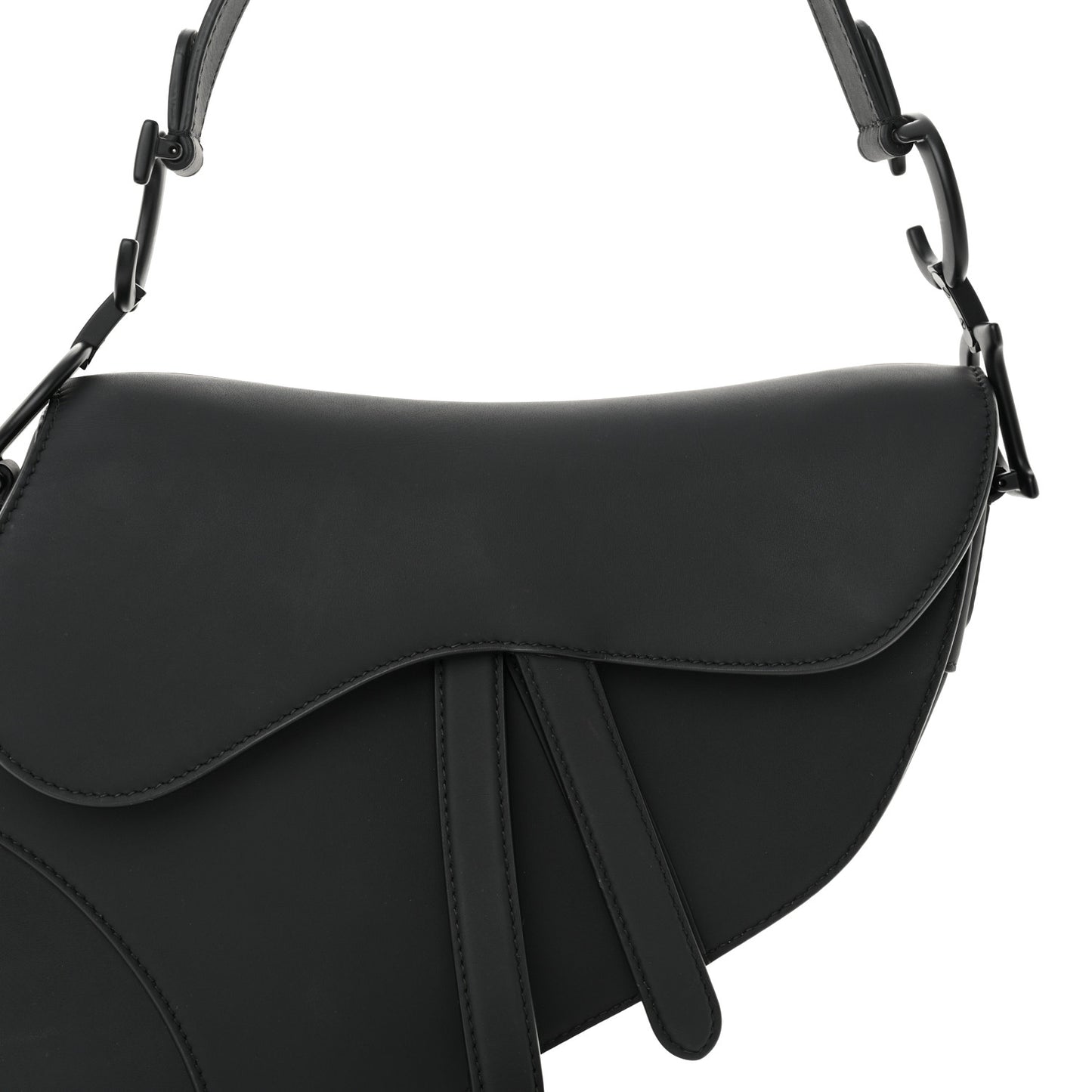 Ultra Matte Calfskin Saddle Bag Black