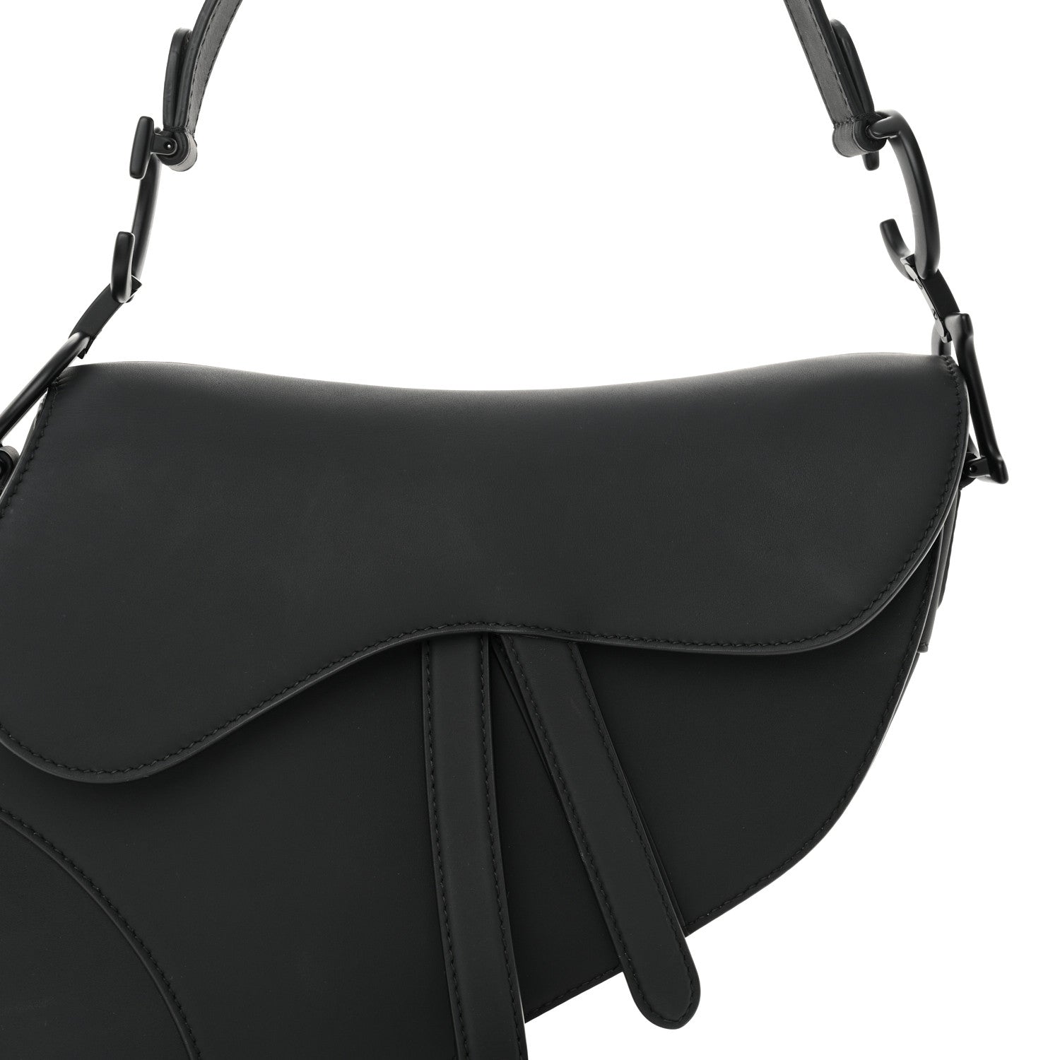 Christian Dior Ultra Matte Calfskin Saddle Bag Black 8 of 10