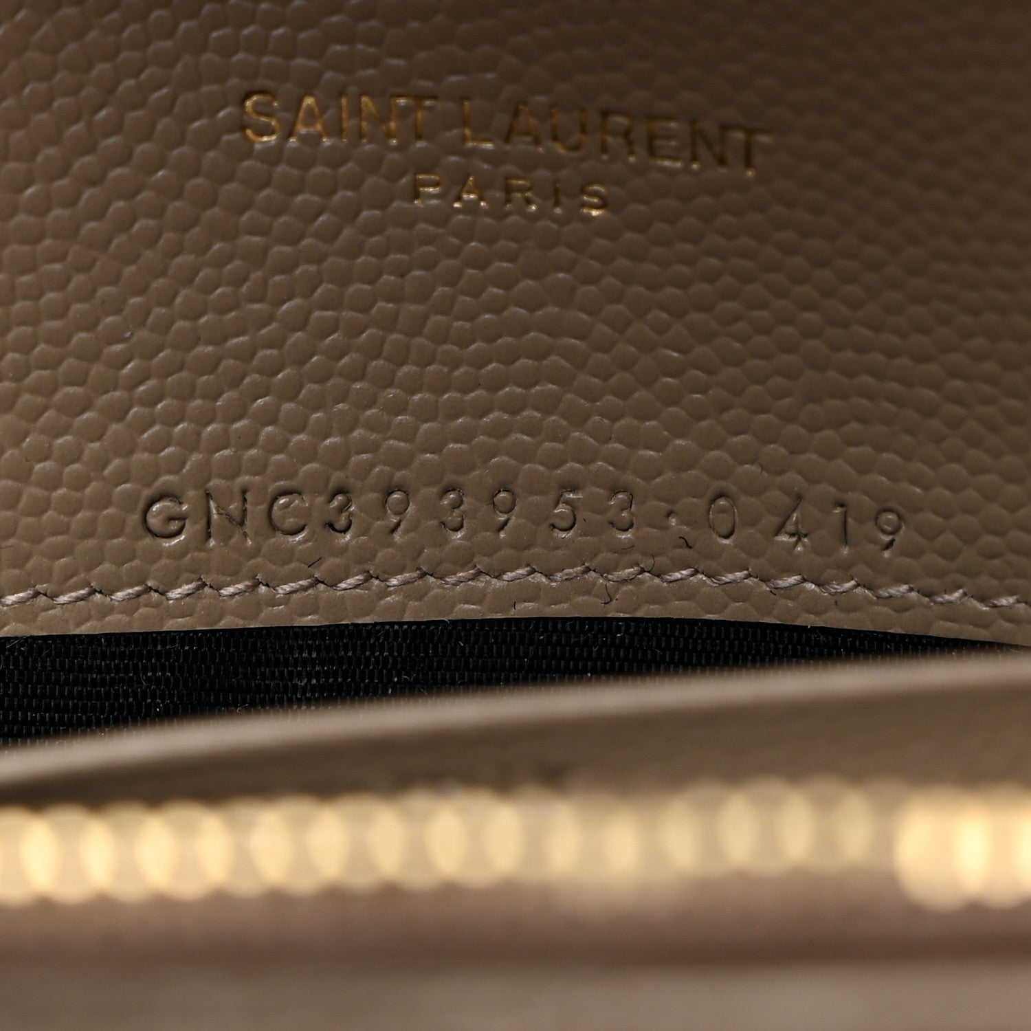 Saint Laurent Grain De Poudre Matelasse Chevron Monogram Envelope Chain Wallet 7 of 10