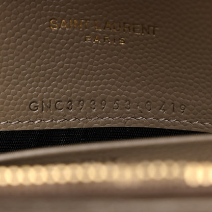 Saint Laurent Grain De Poudre Matelasse Chevron Monogram Envelope Chain Wallet 7 of 10