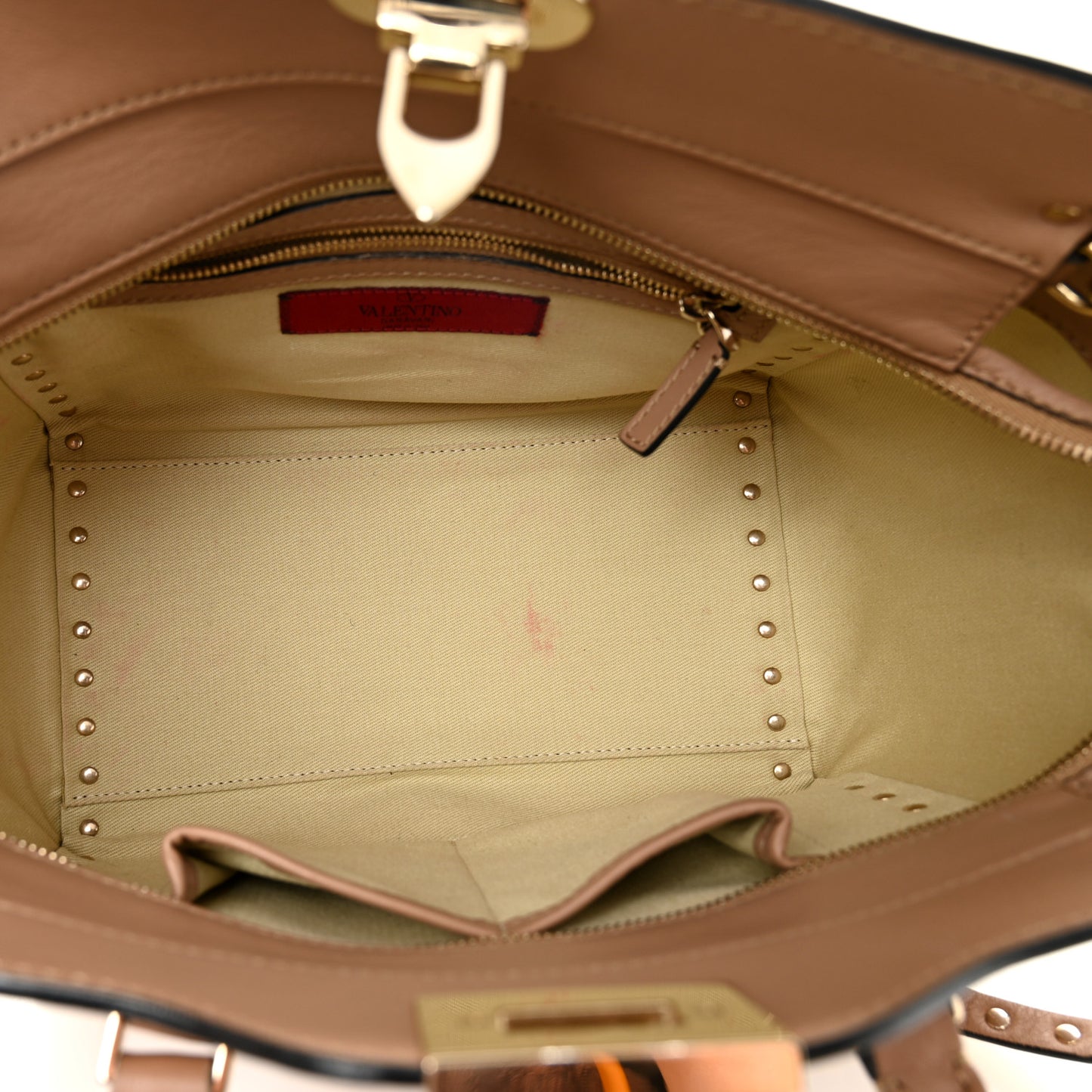 Vitello Small Rockstud Double Handle Tote Alpaca