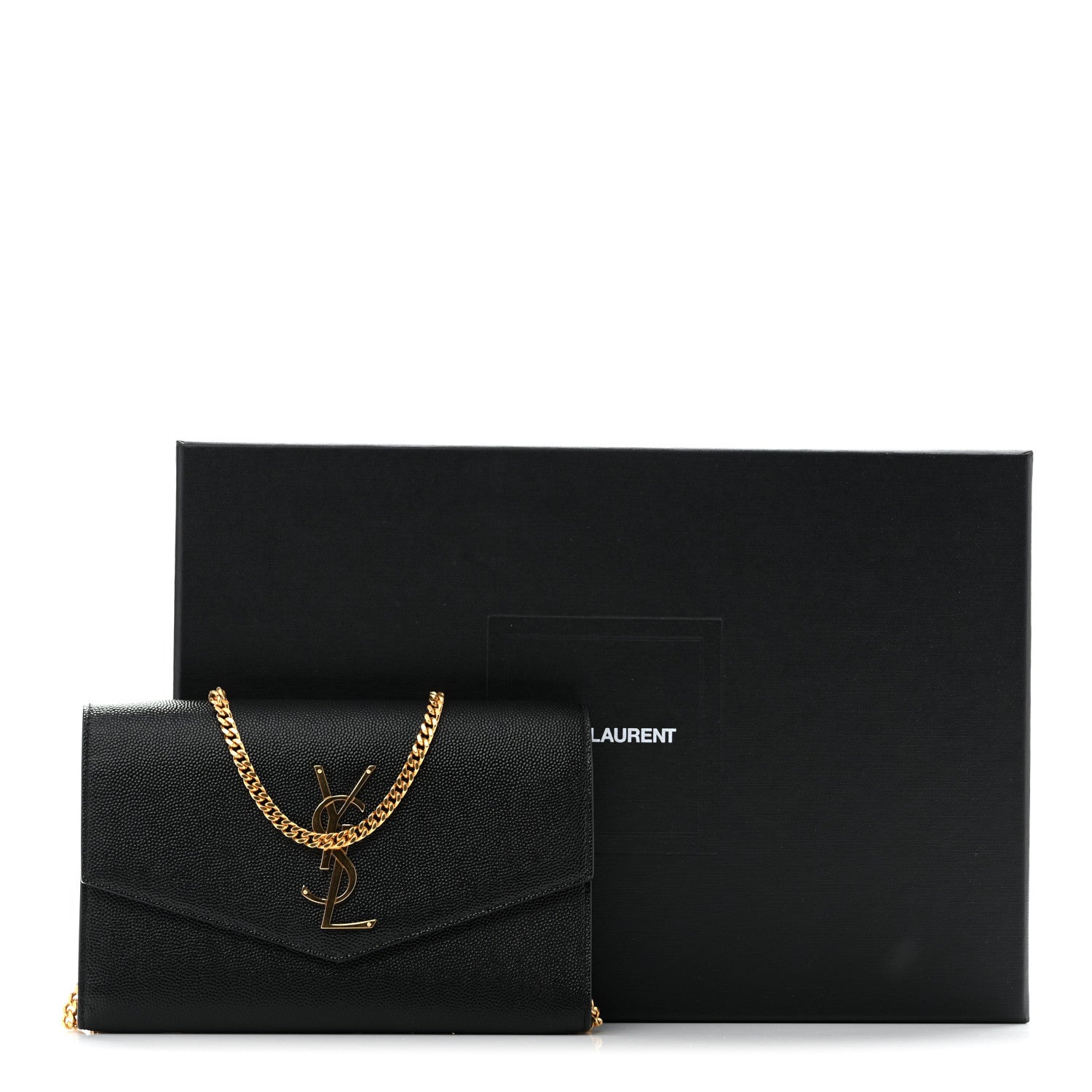 Saint Laurent Grain de Poudre Uptown Chain Wallet Black 11 of 11