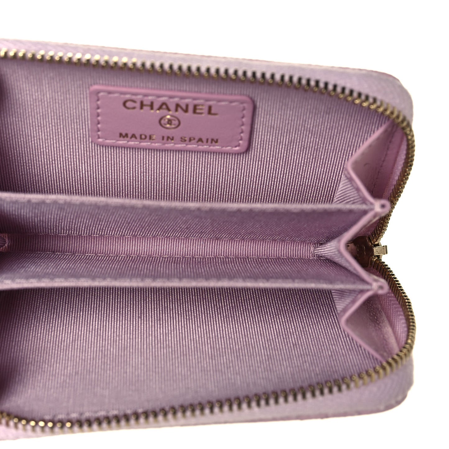 Caviar Quilted Zip Coin Purse Light Pink