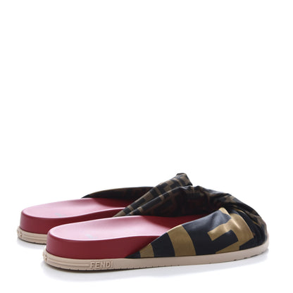 Fendi Satin Rubber FF Twist Slide Sandal 40 Red 4 of 8