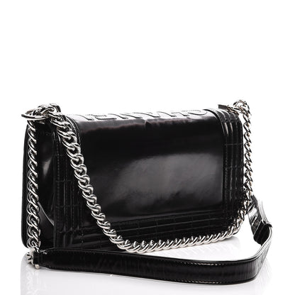 Chanel Glazed Calfskin Medium Boy Flap Black 3 of 13
