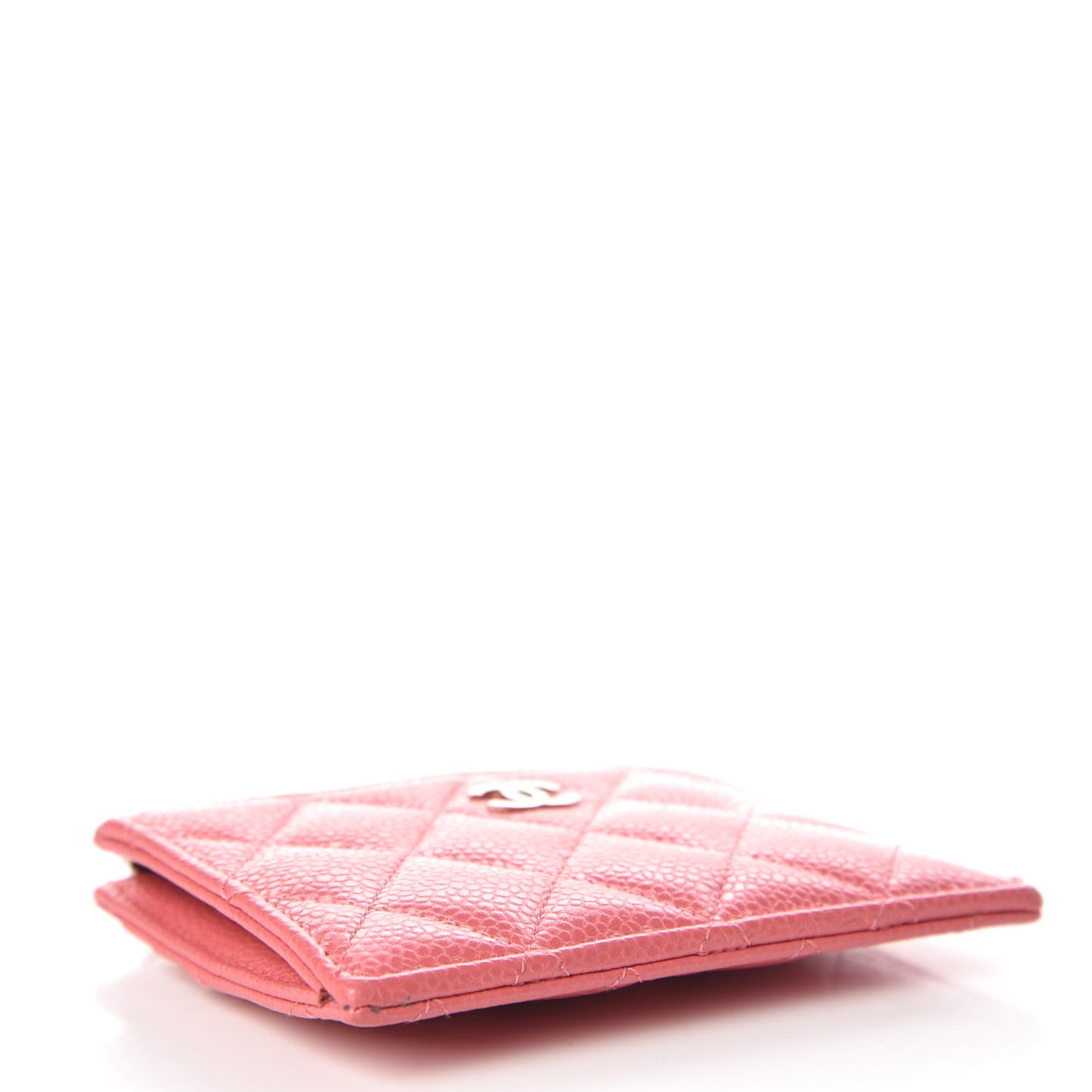 Caviar Quilted CC Zip Card Holder Pink