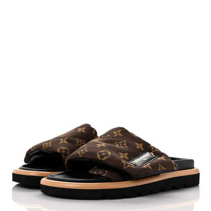 Louis Vuitton Nylon Monogram Pool Pillow Comfort Mule 38 Cacao Brown 3 of 9