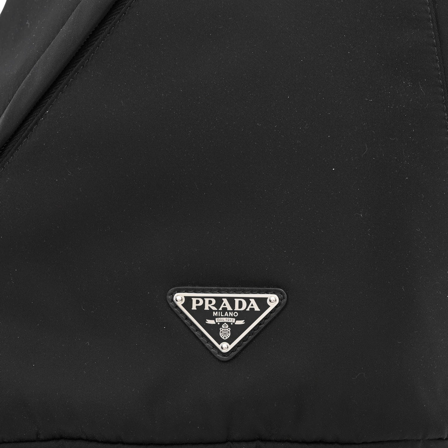 Prada Re-Nylon Vitello Metal Triangle Logo Sling Backpack Black 8 of 10