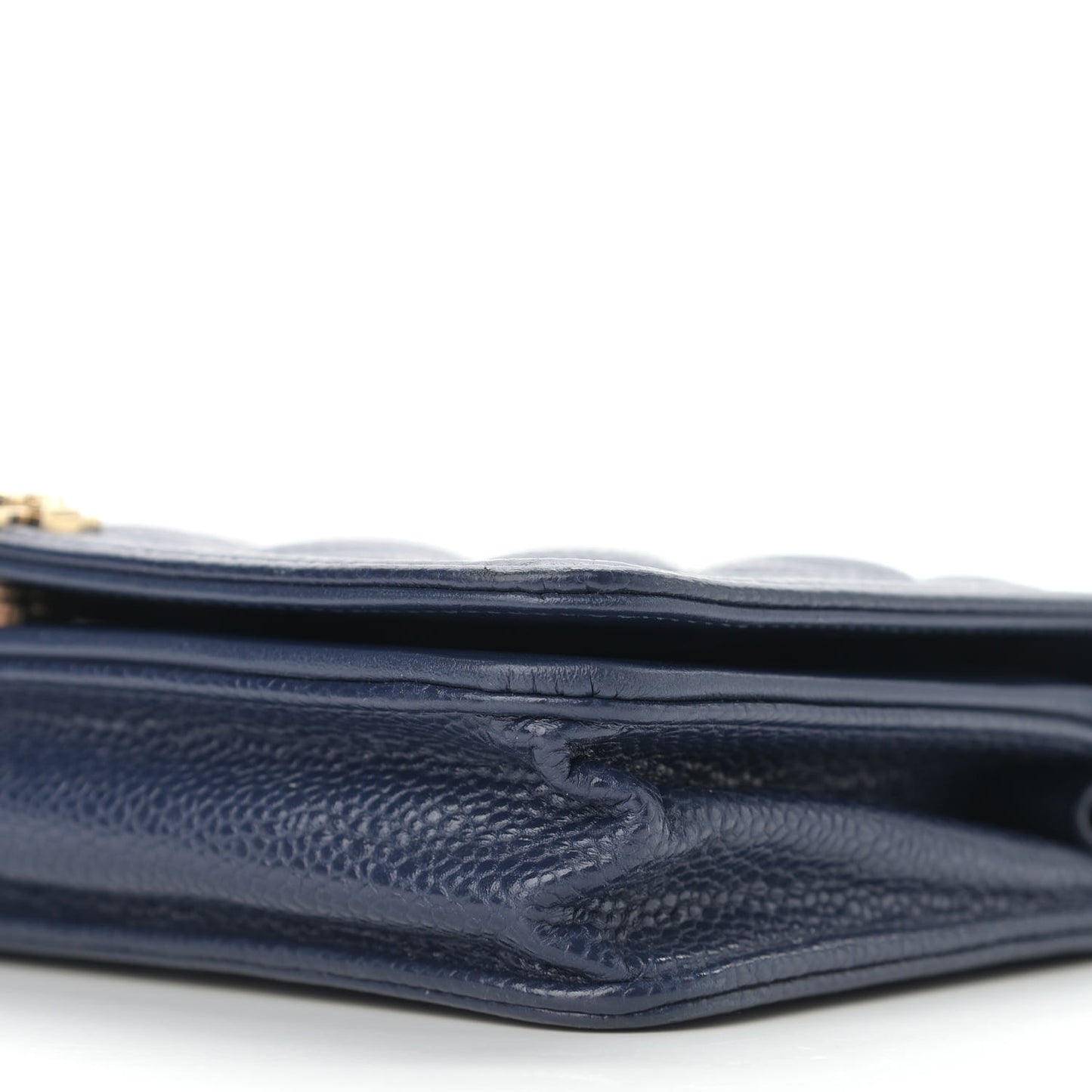 Caviar Quilted Boy Wallet On Chain WOC Navy