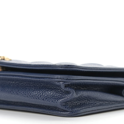 Chanel Caviar Quilted Boy Wallet On Chain WOC Navy 11 of 13