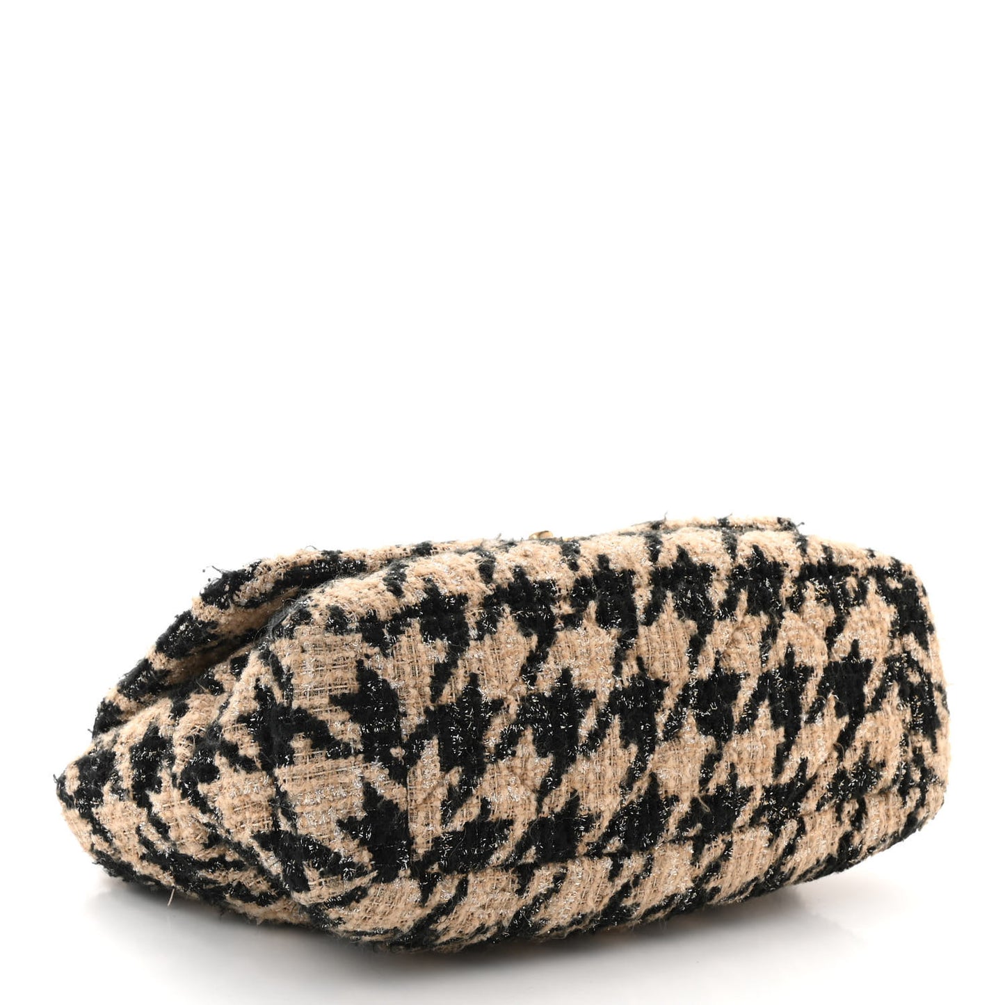 Tweed Maxi Chanel 19 Flap Beige Black