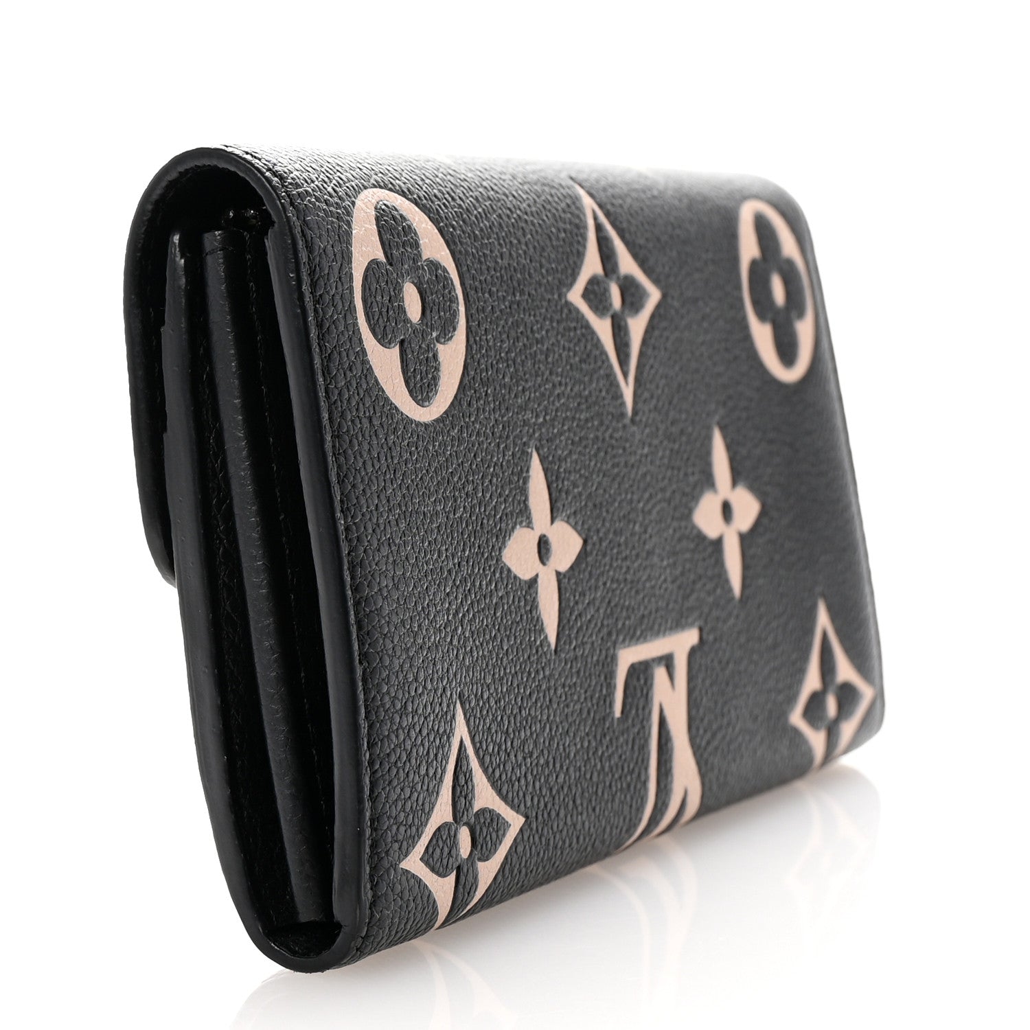 Louis Vuitton Monogram Empreinte Giant Sarah Wallet Black Beige 3 of 6