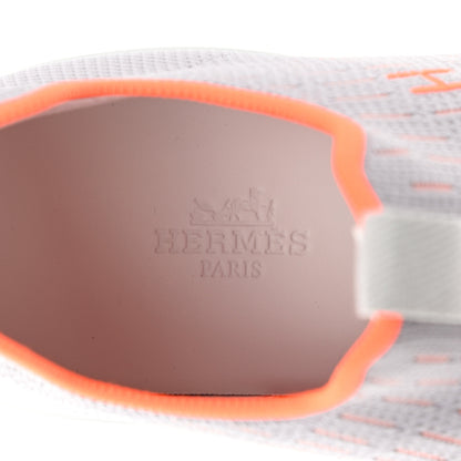 Hermes Technical Canvas Goatskin Womens Eclair Sneakers 36.5 Gris Clair 7 of 9