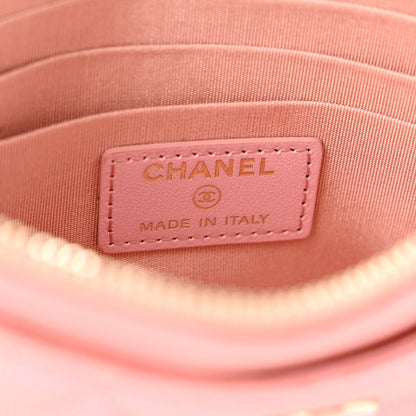 Chanel Iridescent Caviar Quilted Classic Zip Pouch Rose Pink 6 of 7